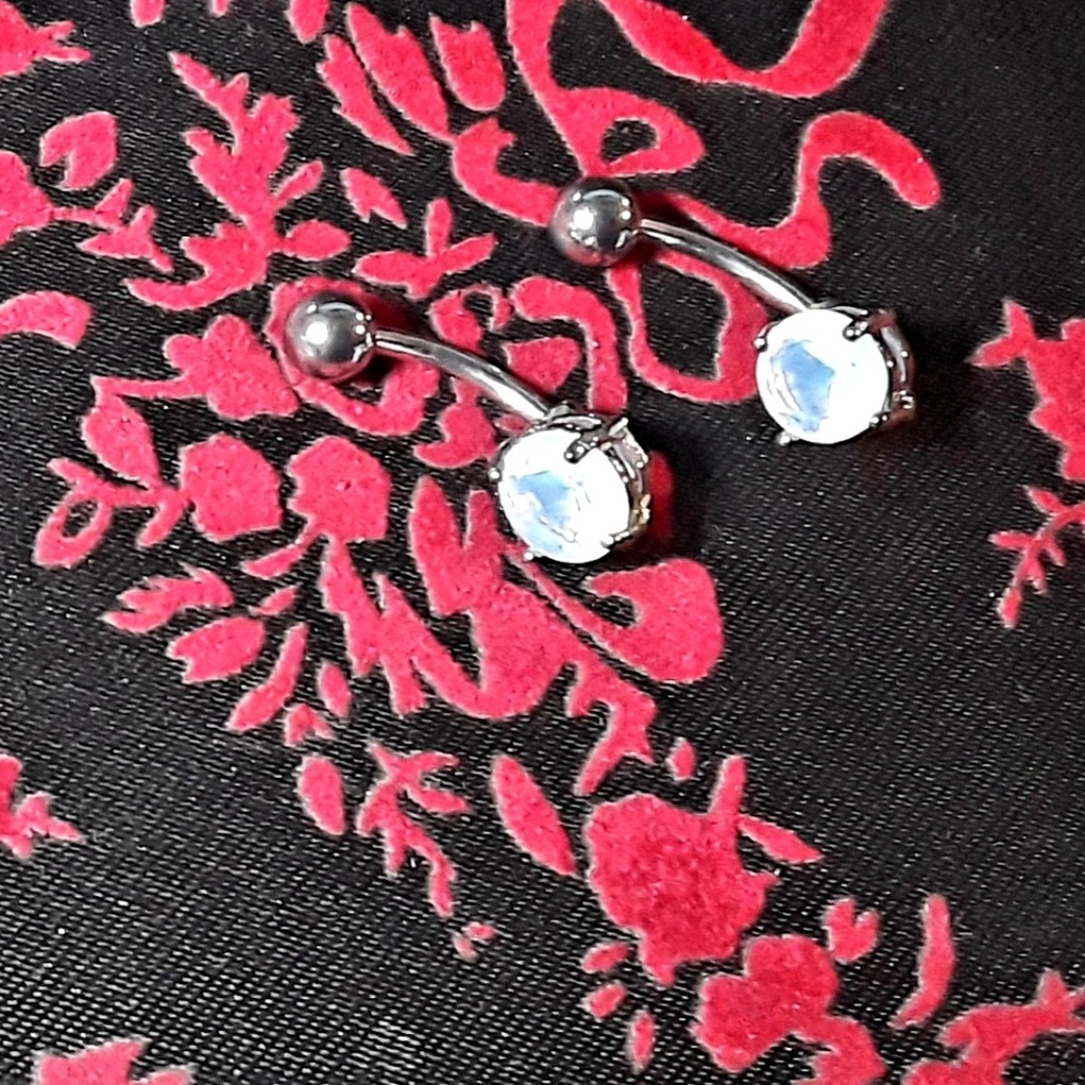 BELLY BUTTON JEWELRY IRIDESCENT STONE
